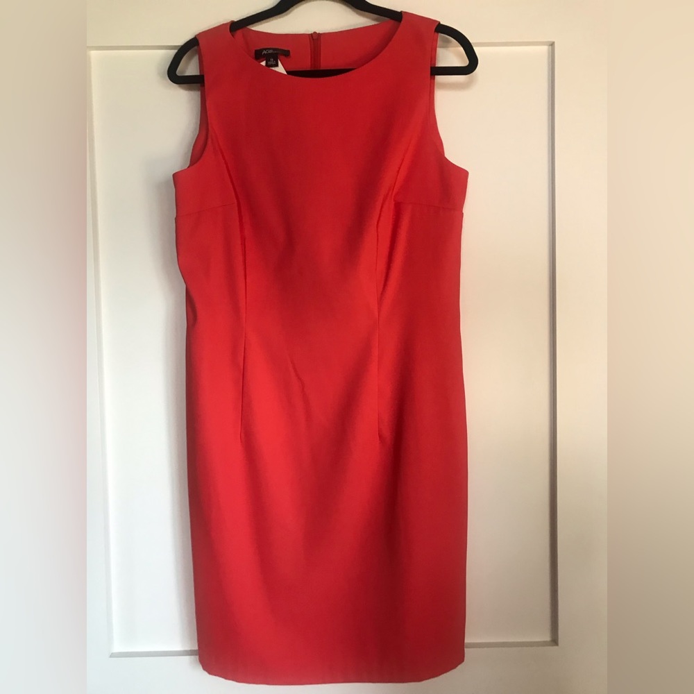 WOMEN’S AGB DRESS SIZE 14 CORAL COLOR HIDDEN ZIPPER CLOSURE